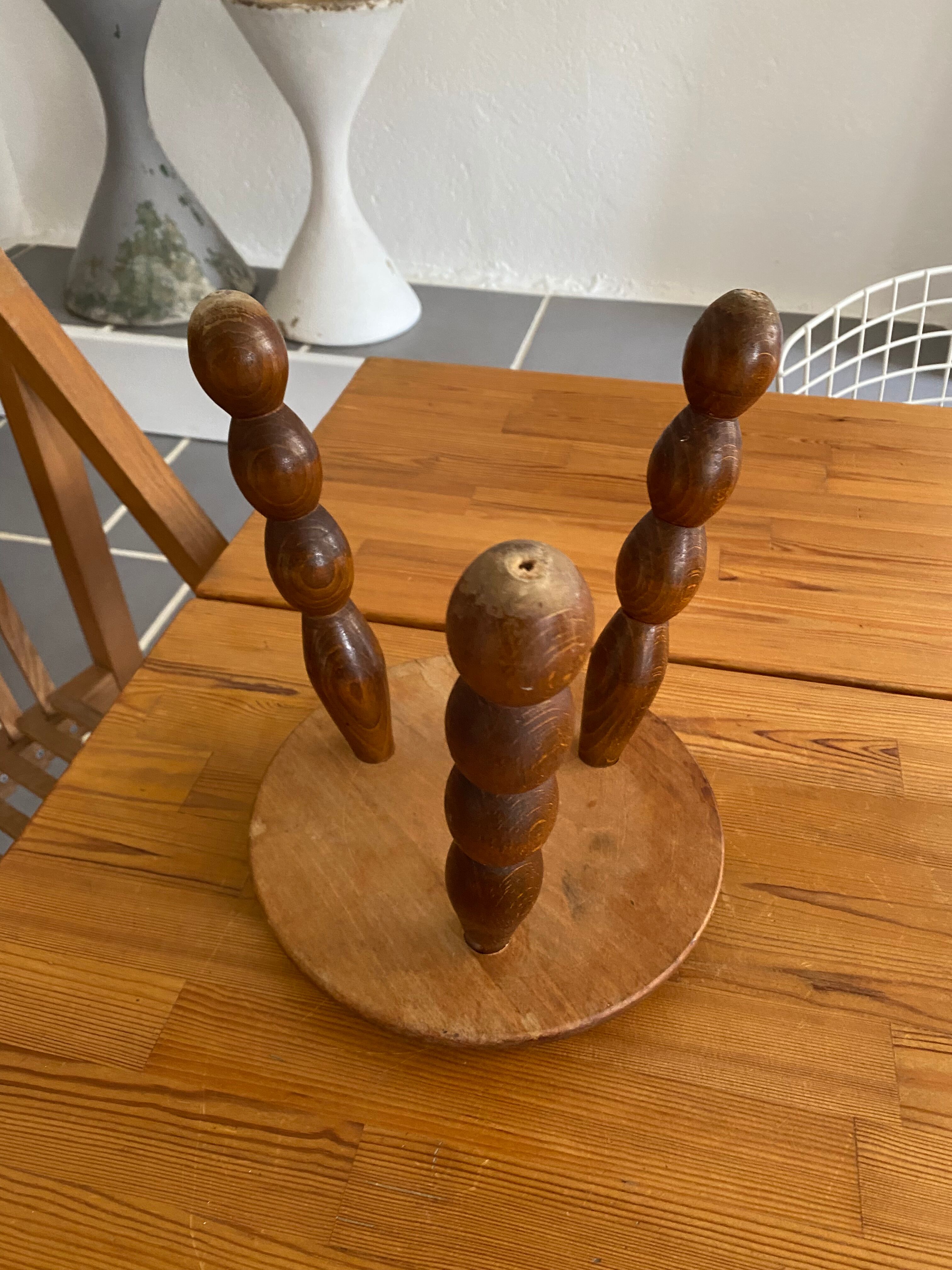 Vintage tripod wooden stool