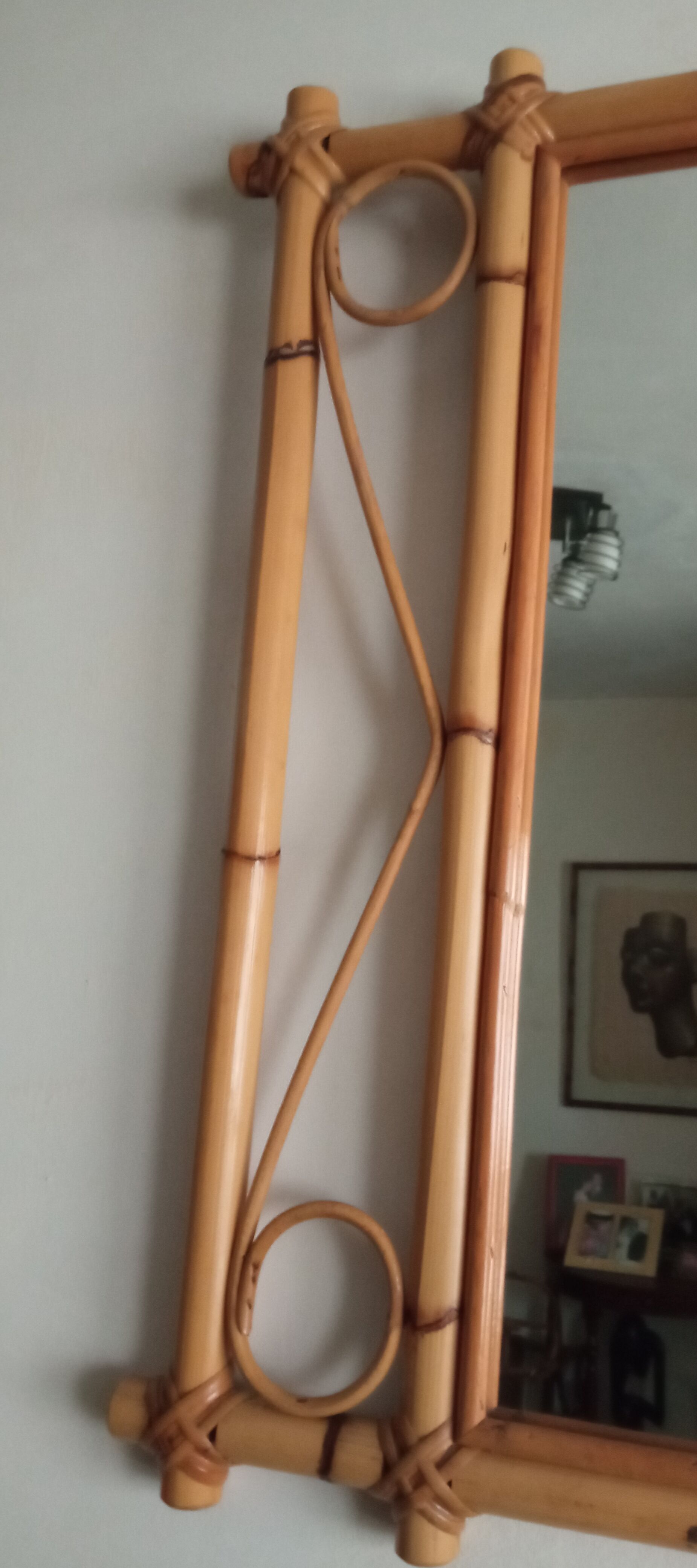 Vintage bamboo mirror