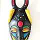 Africanist ceramic mask Vallauris signed Jacque Sagan