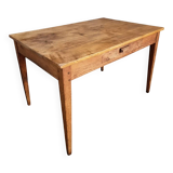 Antique French dining table with drawer, around 1900.