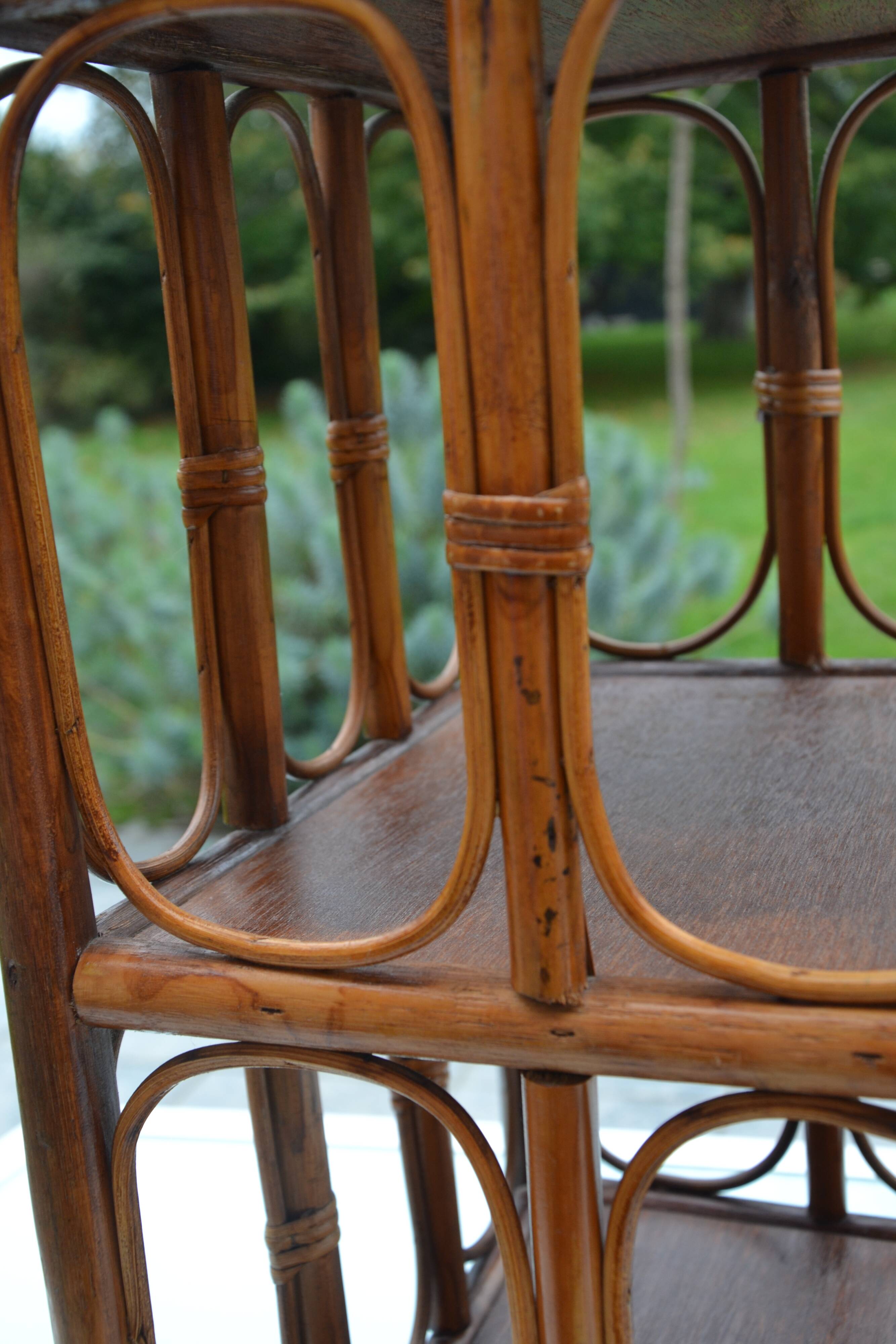 Small rattan bedside table/cabinet