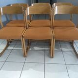 Suite of 6 Baumann Chairs model 1970 Sleigh