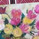 Painting on canvas, bouquet of roses, Georges Rocher