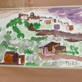 Framed landscape painting