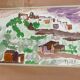 Framed landscape painting