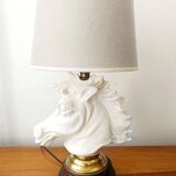 Art Deco crackled ceramic horse lamp