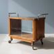 Art Deco walnut serving trolley with chrome, 1930s