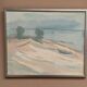 Original Swedish Oil On Canvas – “Coastal Serenity” – Signed – Vintage & Framed – 48 × 40 Cm