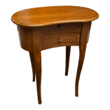 End of sofa side table bedside shape kidney walnut blond style Transition
