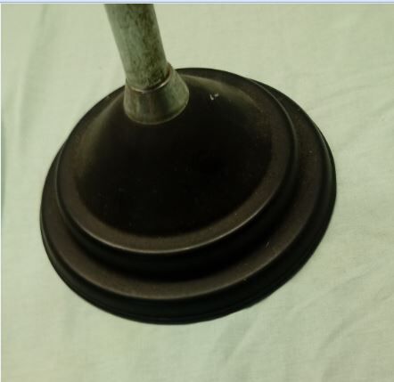 Vintage 60s floor ashtray in silver and black metal