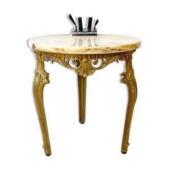 Table d'appoint en marbre et bronze