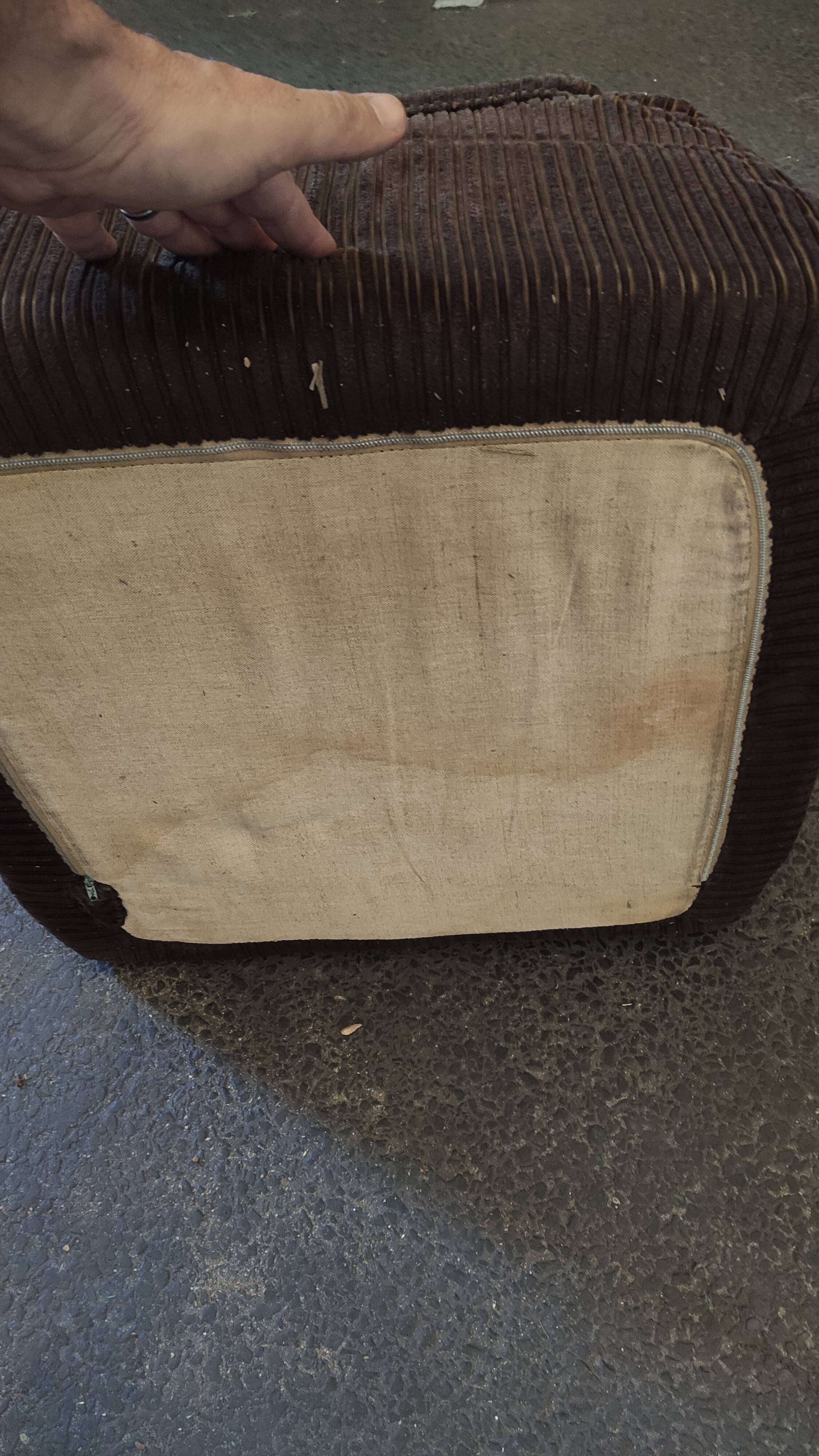 Pouf en velours côtelé, vintage