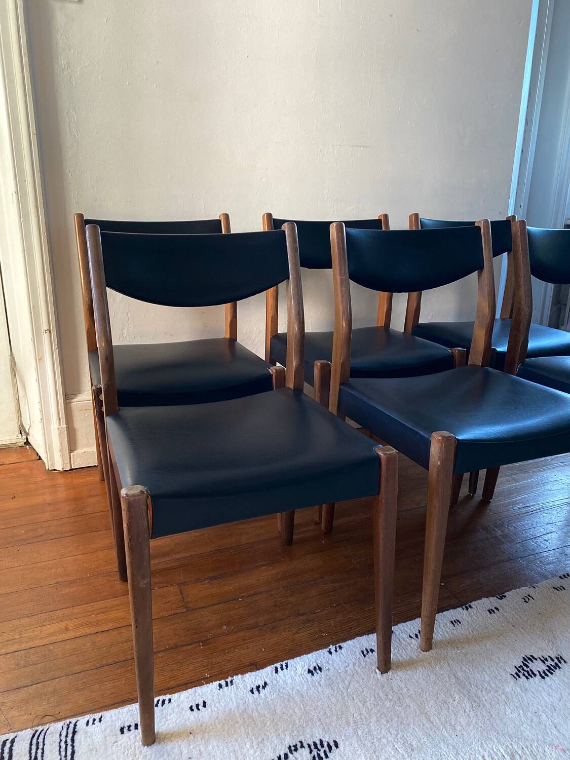Set of six Scandinavian chairs in vintage teak 1960