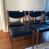Set of six Scandinavian chairs in vintage teak 1960
