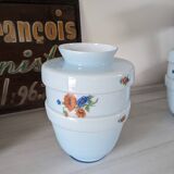 Pair of vintage blue opaline vases
