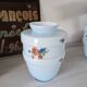 Paire de vases vintages en opaline bleue