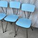 4 chaises en Formica bleu
