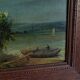 Navy blue moon port painting