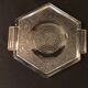 Plateau hexagonal art déco en verre, dessous de plat
