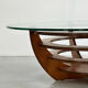 Designer coffee table, foot and circular top from the 60s