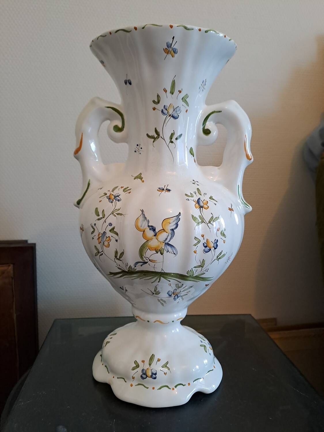 Moustiers Vase Signed.