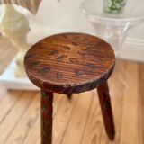 Dark wood tripod stool
