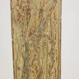 Brutalist stoneware vase with a floral design. 1970s.