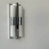 Vintage chrome and opaline metal wall light, Germany 1960
