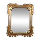 Miroir ancien à cadre doré avec décorations florales, Italie, XXe siècle