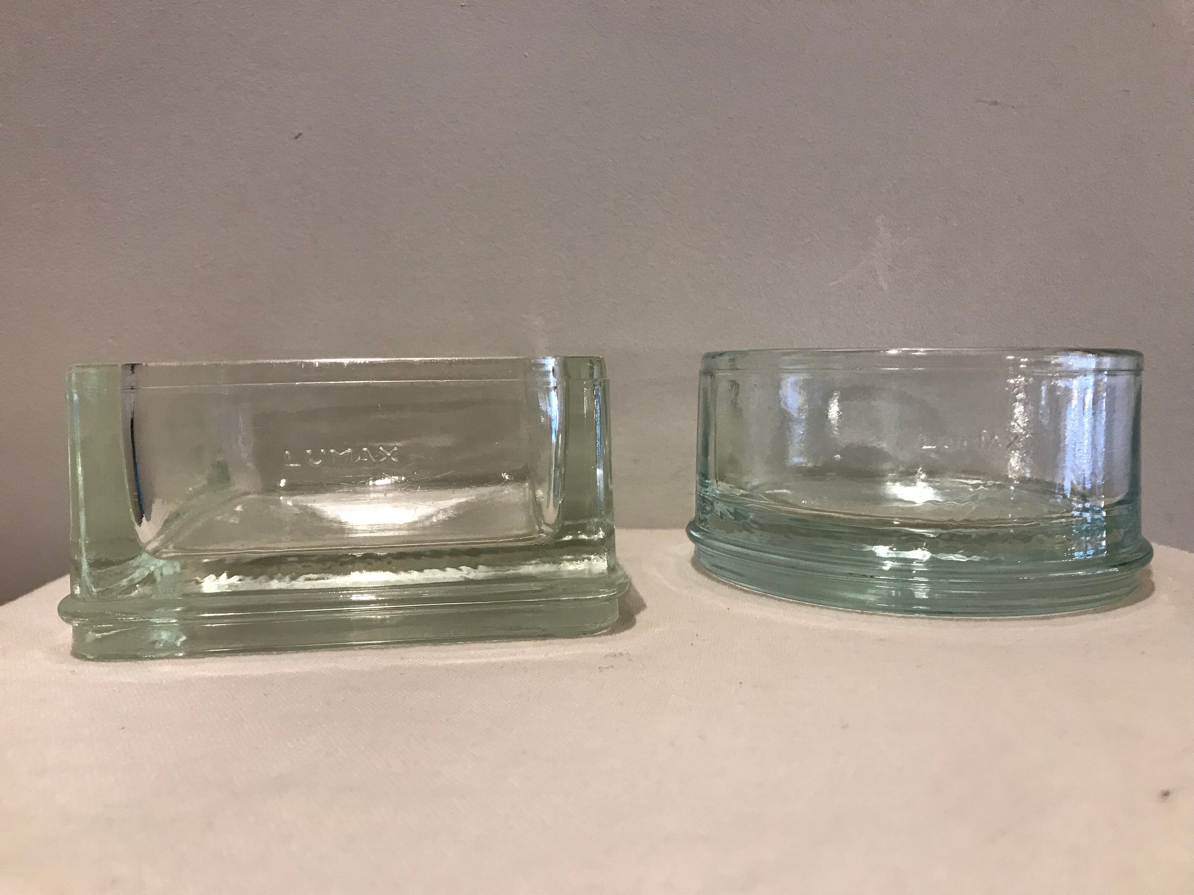 Lot of two glass-paved ashtrays Lumax 1950