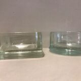 Lot of two glass-paved ashtrays Lumax 1950