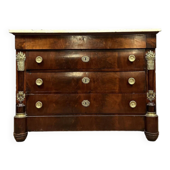 Commode époque Empire en acajou vers 1800-1820