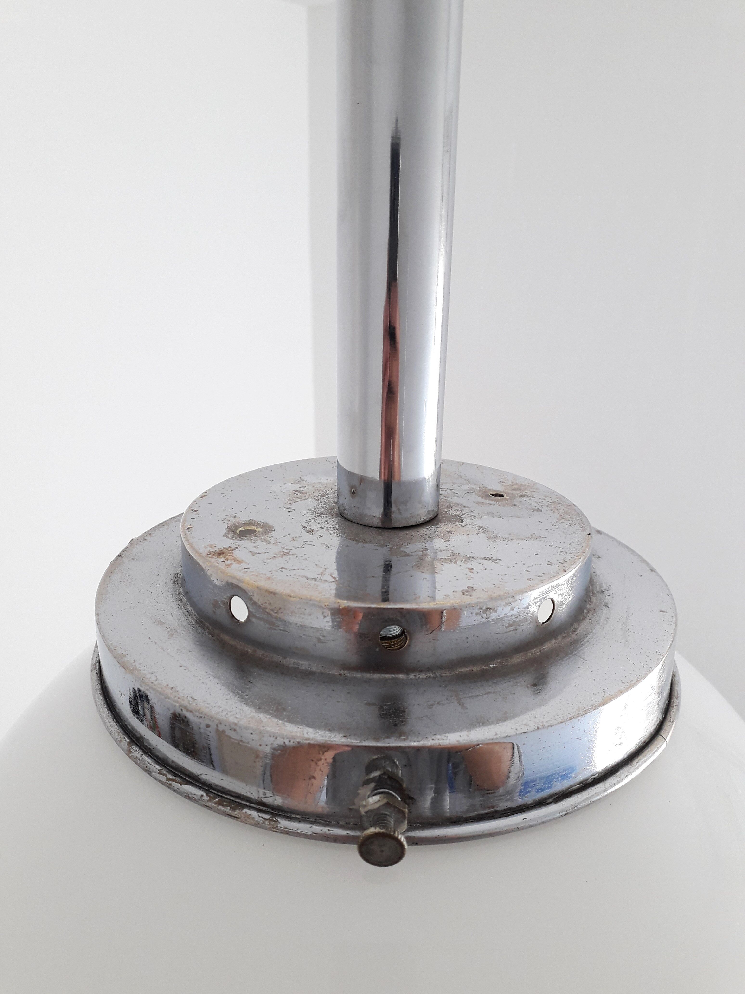 Suspension / chandelier brewery - Large opaline globe 30 cm -Italy 70s