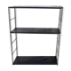 Etagère string moderniste modulable en fer forgé et tôle noir, 1950-1960
