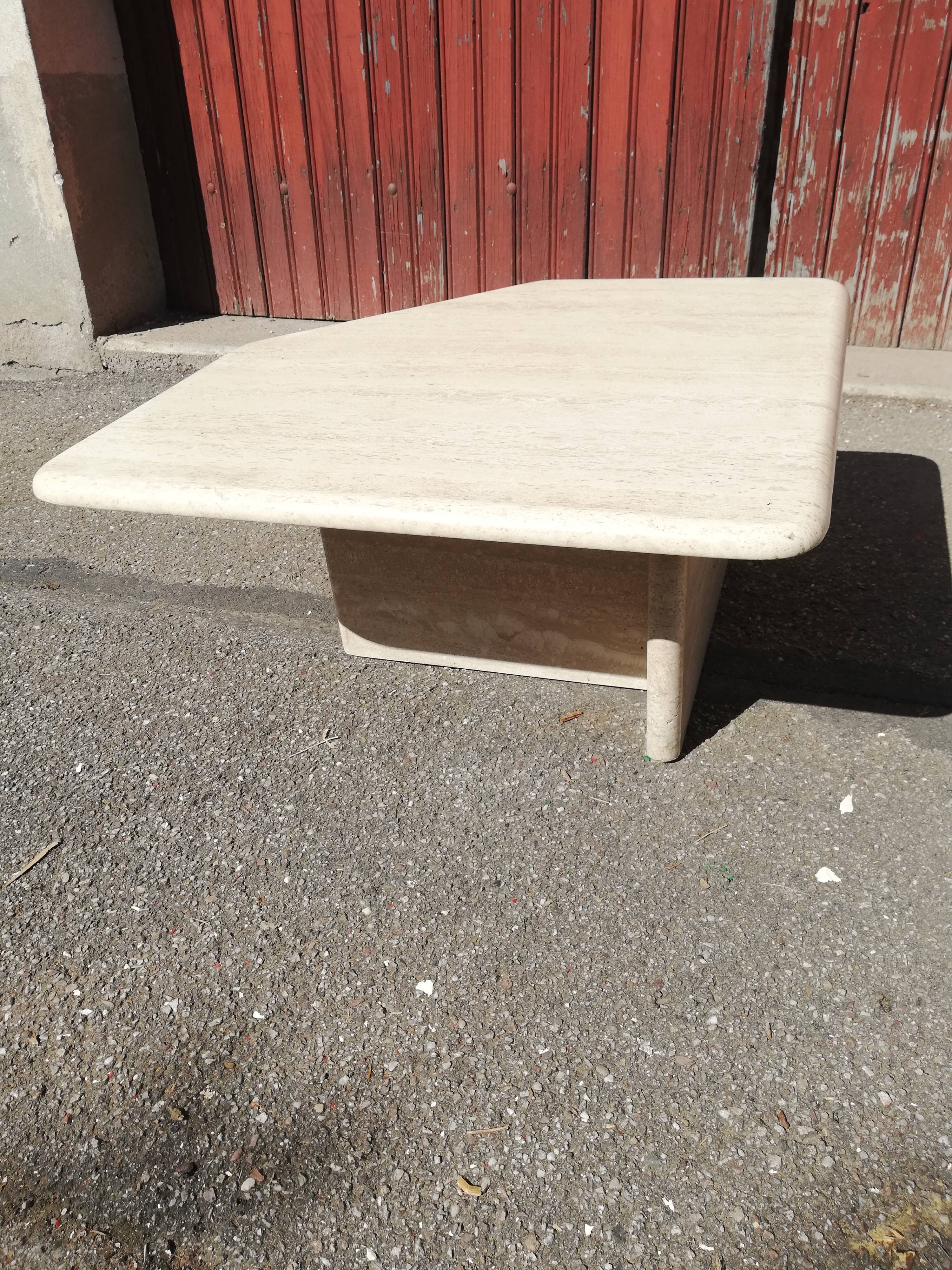 Vintage coffee table in travertine
