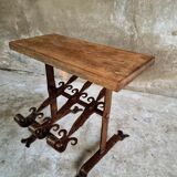 Antique shoe rack side table bench