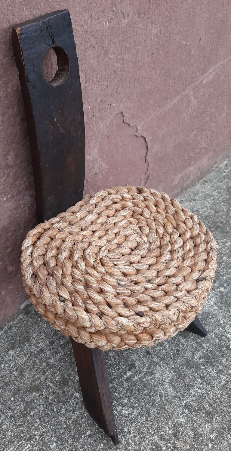 Handmade wickerwork chair from the 60s and 70s