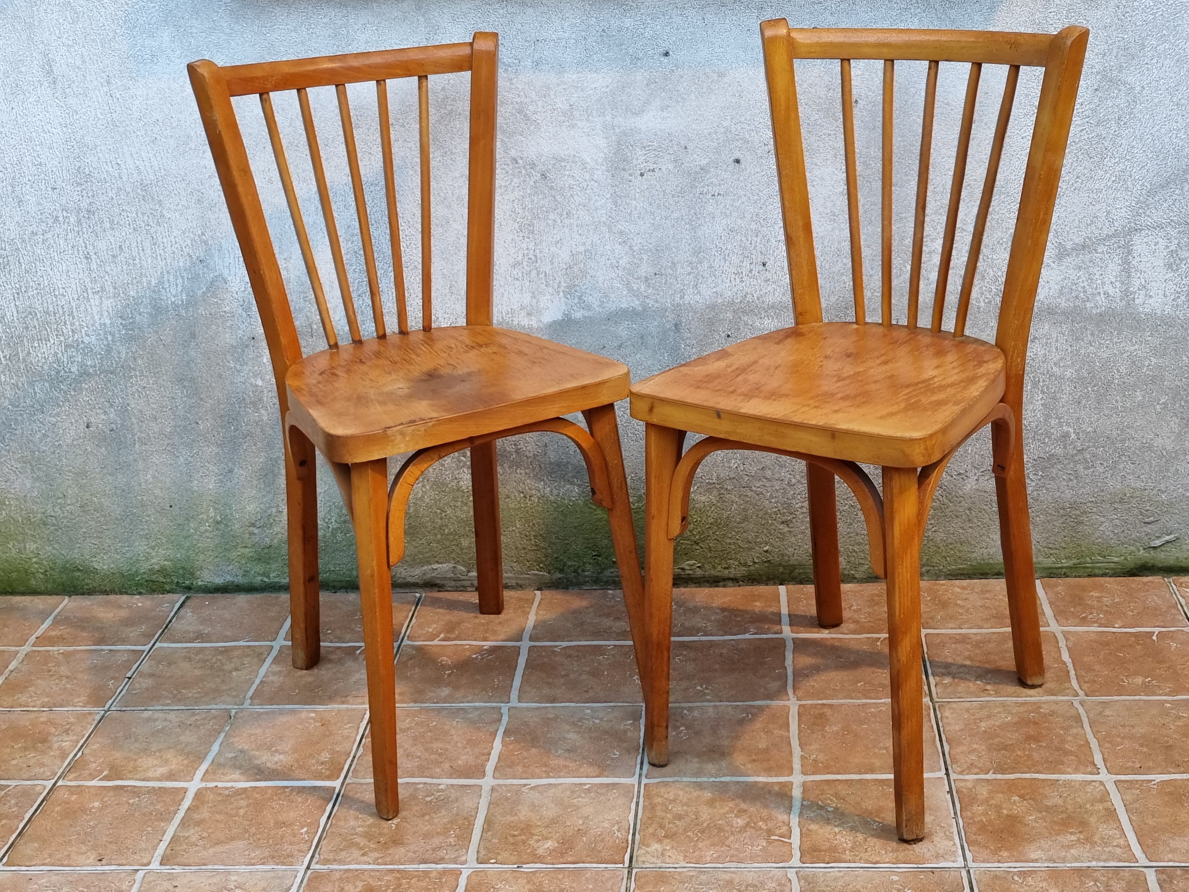Pair of bistro chairs "Baumann" from the 50/60s
