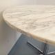 Vintage round dining table in white marble and chrome metal from the 1970s.