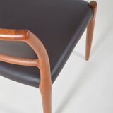 Set of 6 chairs model 80 designed by Niels Møller, 1960s