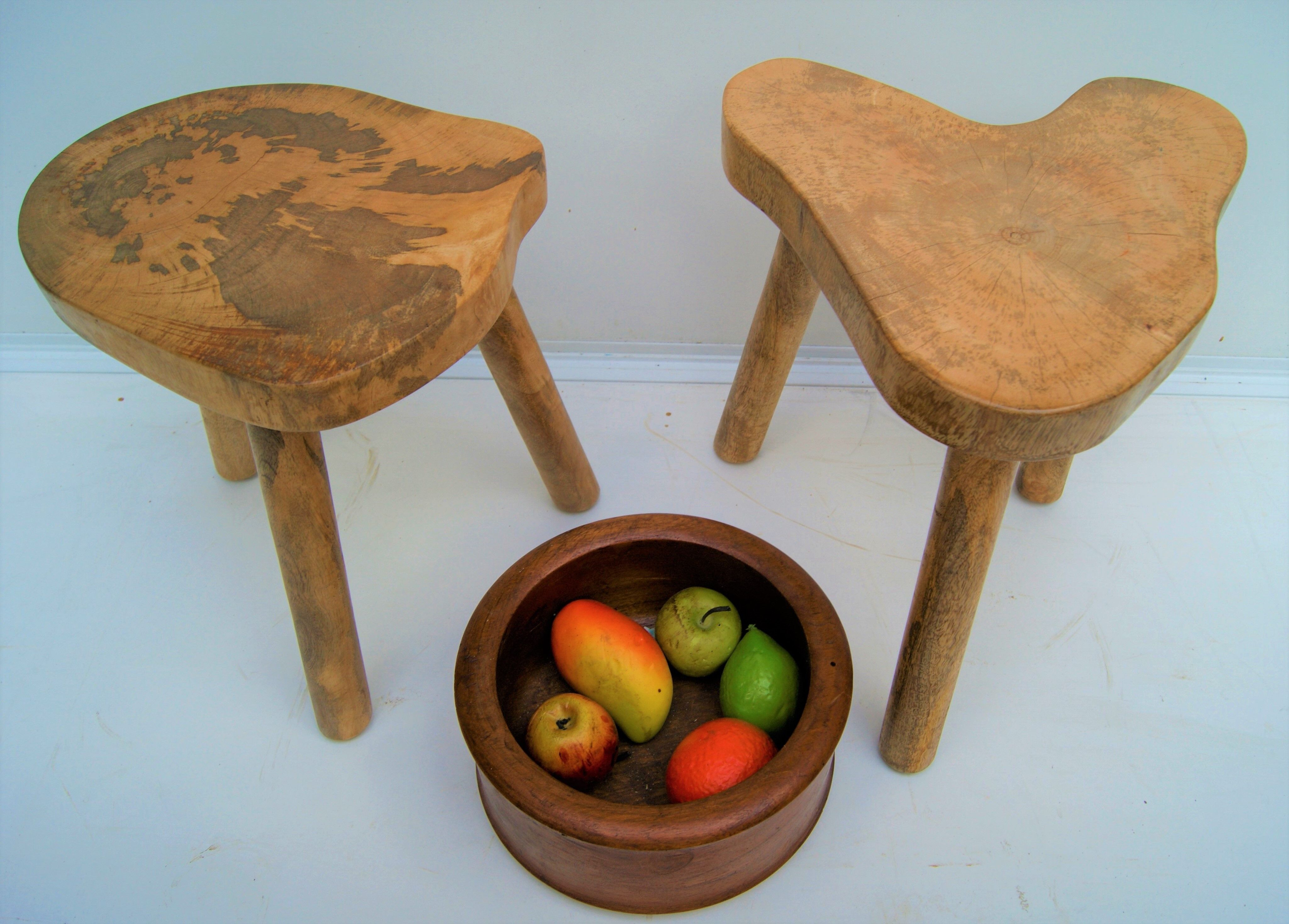 Pair of low tables harnesses mango wood
