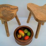 Pair of low tables harnesses mango wood