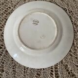 Old flat plate from the Longwy earthenware factory, "Mignon" model