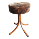 Star base stool with lacquered metal and vintage velvet seat