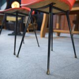 Set of 2 red leatherette chairs from the 1960s