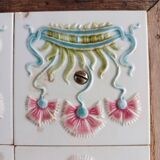 Antique earthenware and wood trivet