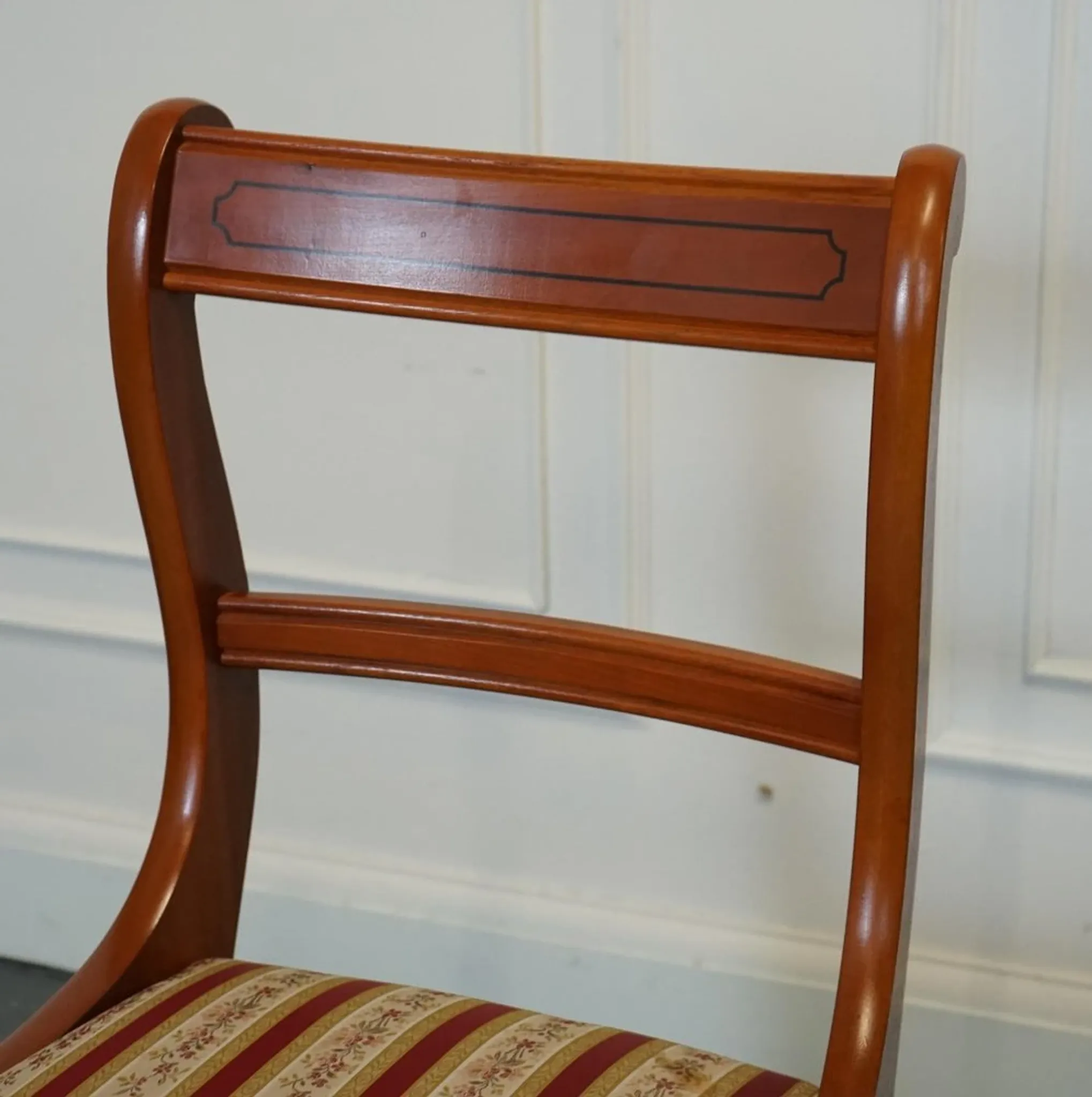 Vintage Yew Wood Dining Chairs, Set of 8