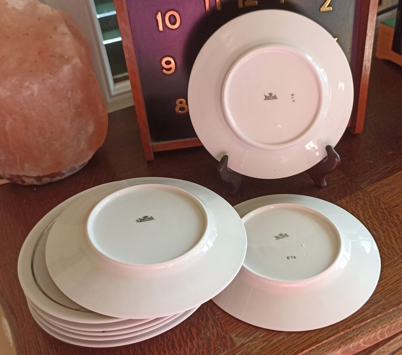 8 Victoria porcelain dessert plates from the 20s - Art Deco