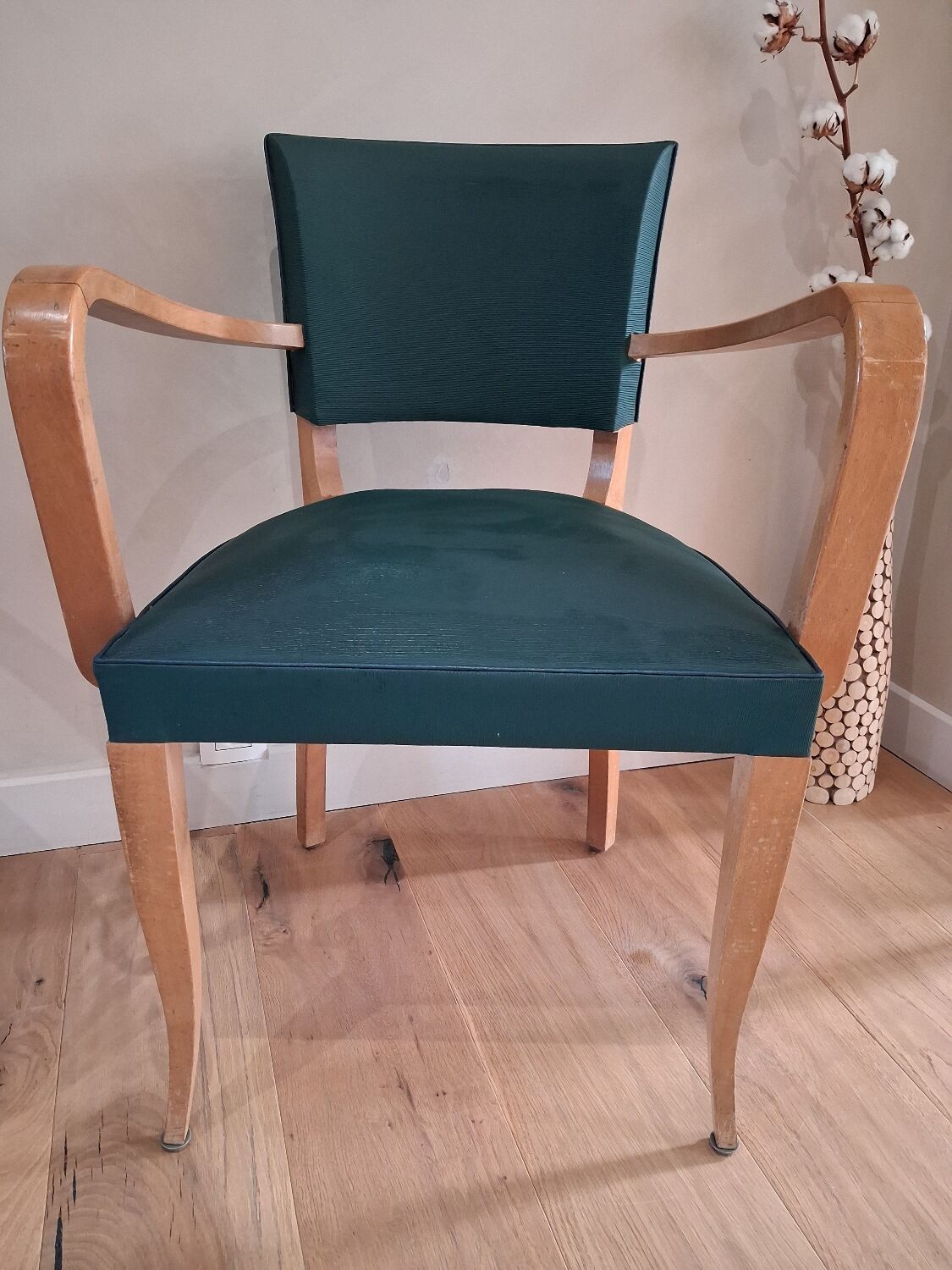 Pair of green bridge chairs