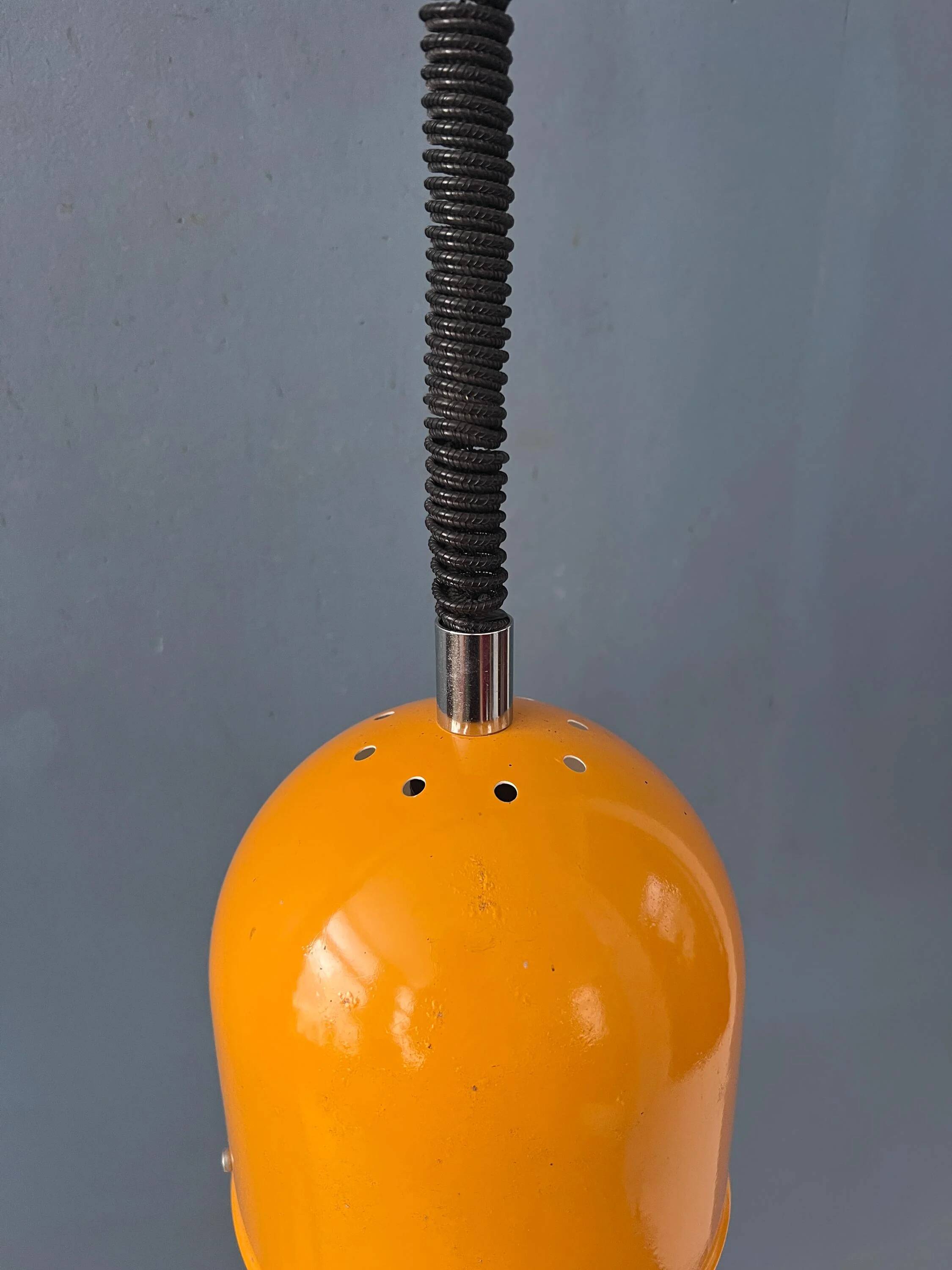 Vintage yellow Space Age suspension, Mid-Century Modern pendant lamp.